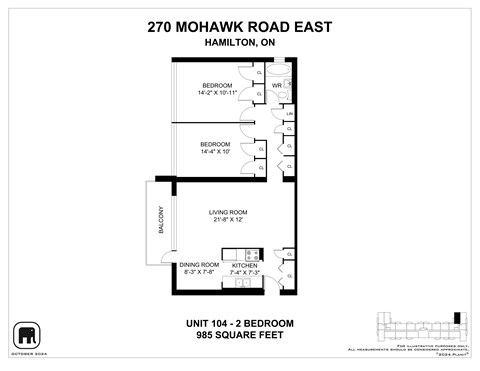 Floor plan for 2 beds, 1 bath, 900 sqft